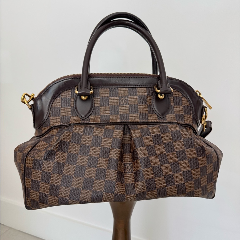 Louis Vuitton Trevi Damier Ebene Pm Satchel Shoulder Bag VINTAGE in EUC - Picture 4 of 15
